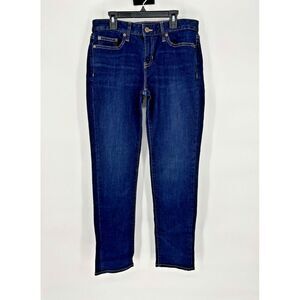 Gap Pants Womens Sz 29 Straight Jeans Comfort Stretch Denim High Rise Dark Wash